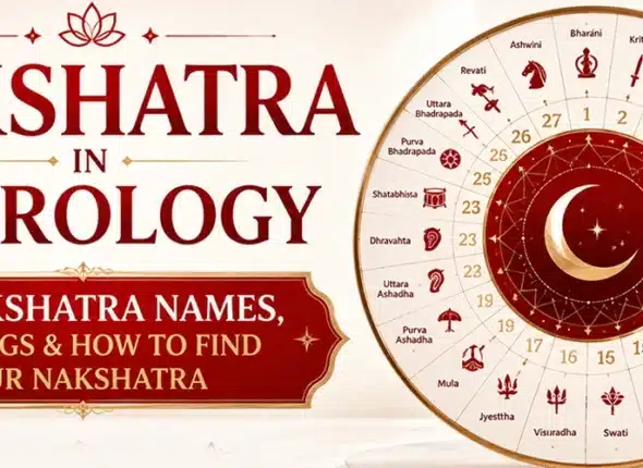 Vedic astrology banner showing the complete 27 nakshatra list.