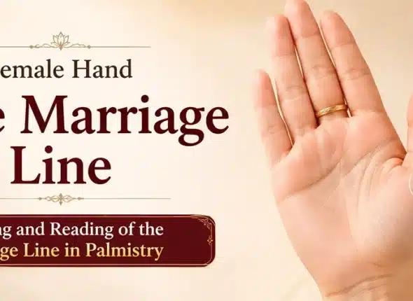 The soulmate love marriage line in female hand located horizontally on the edge of the palm below the little finger.