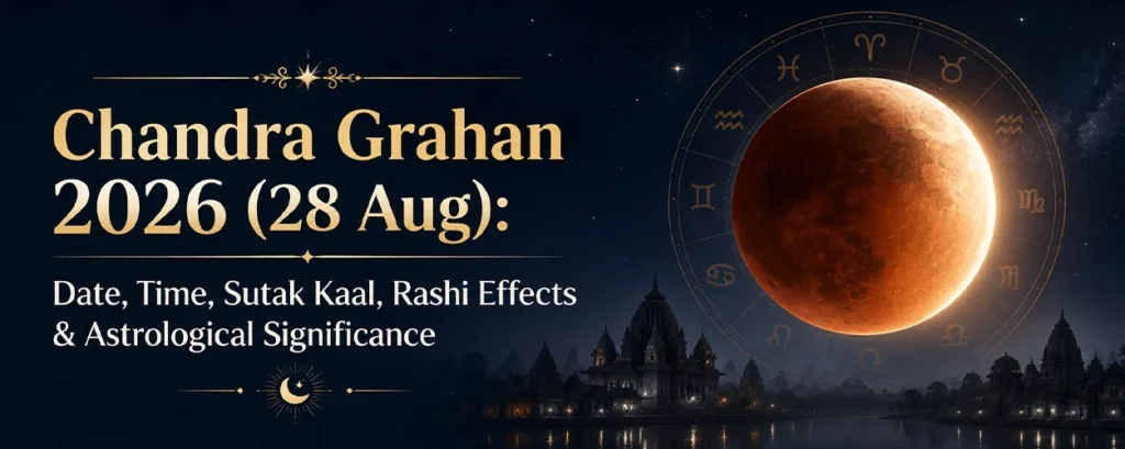 Chandra Grahan 2026 (28 Aug): Date, Time, Sutak Kaal, Rashi Effects & Astrological Significance